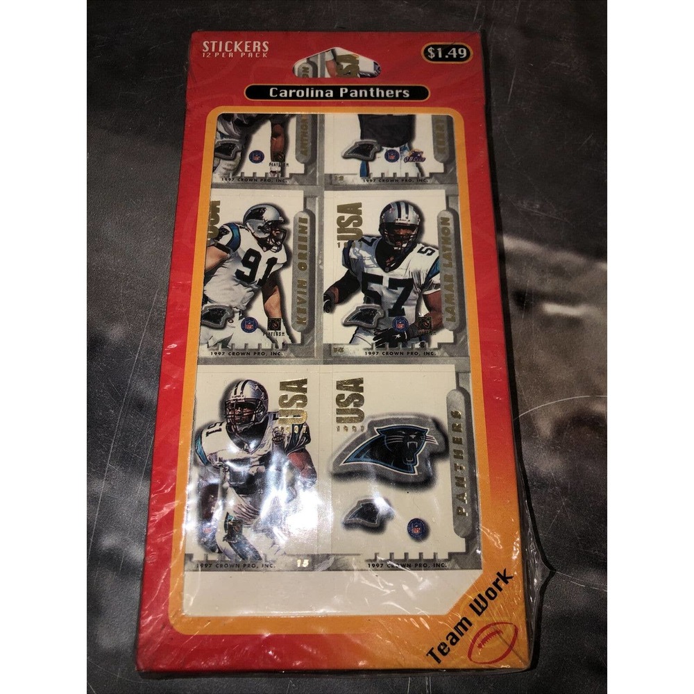 6 x 12 Pk 1997 NFLPA Crown Pro QB Club Carolina‎ Panthers Mini Decals Stickers